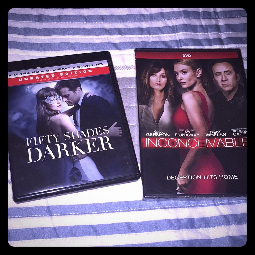 Two dvds Fifty Shades Darker and Inconceivable